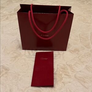 Cartier Burgundy red Gift shopping Bag and Envelope